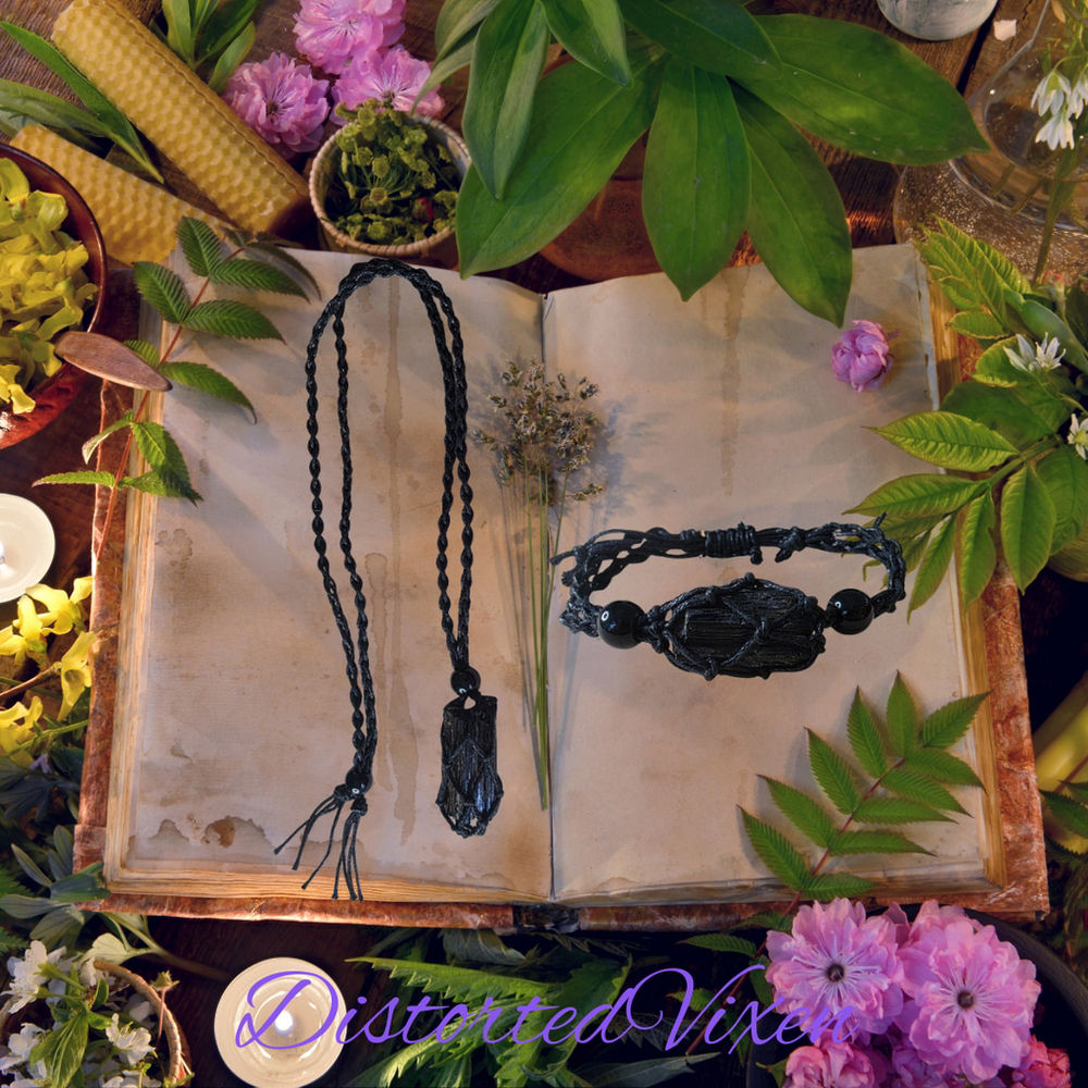 Black Tourmaline Macramé Bracelet, Raw Crystal Protection Bracelet, Grounding St - Picture 6 of 6